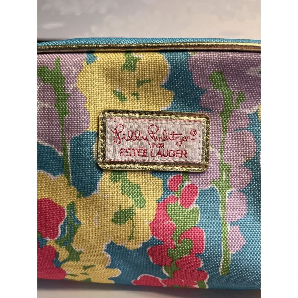 Lilly Pulitzer Estee Lauder Floral Cosmetic Makeup Bag